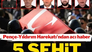 Pençe-Yıldırım Harekatında 5 şehit