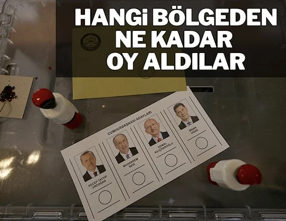 Hangi aday hangi bölgeden ne kadar oy aldı?