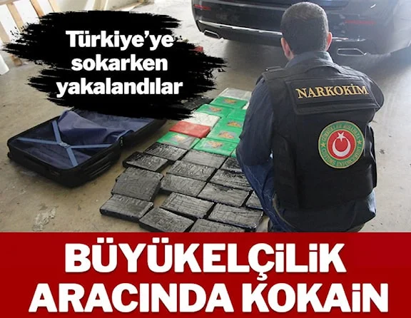 Türkiye'ye giriş yapan diplomatik araçta 54 kilo 912 gram kokain bulundu.