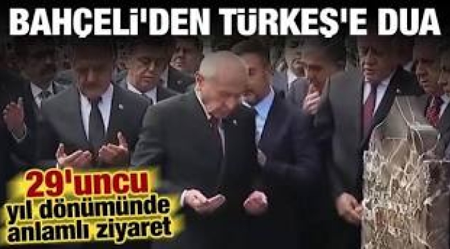 MHP lideri Bahçeli, Alparslan Türkeş'in kabrini ziyaret etti