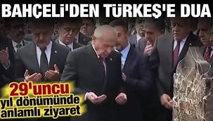 MHP lideri Bahçeli, Alparslan Türkeş'in kabrini ziyaret etti