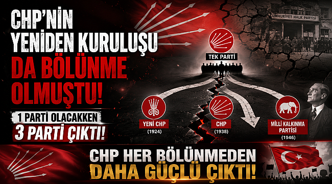 CHP'nin yeniden kuruluşu da bölünme olmuştu: 1 parti olacakken 3 parti çıktı